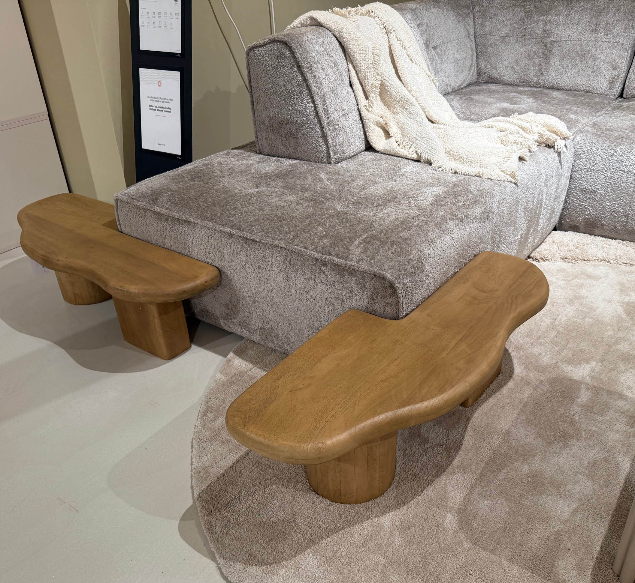 Couchtisch  2 tlg. Yuo 100 x 80 cm Mangoholz natur