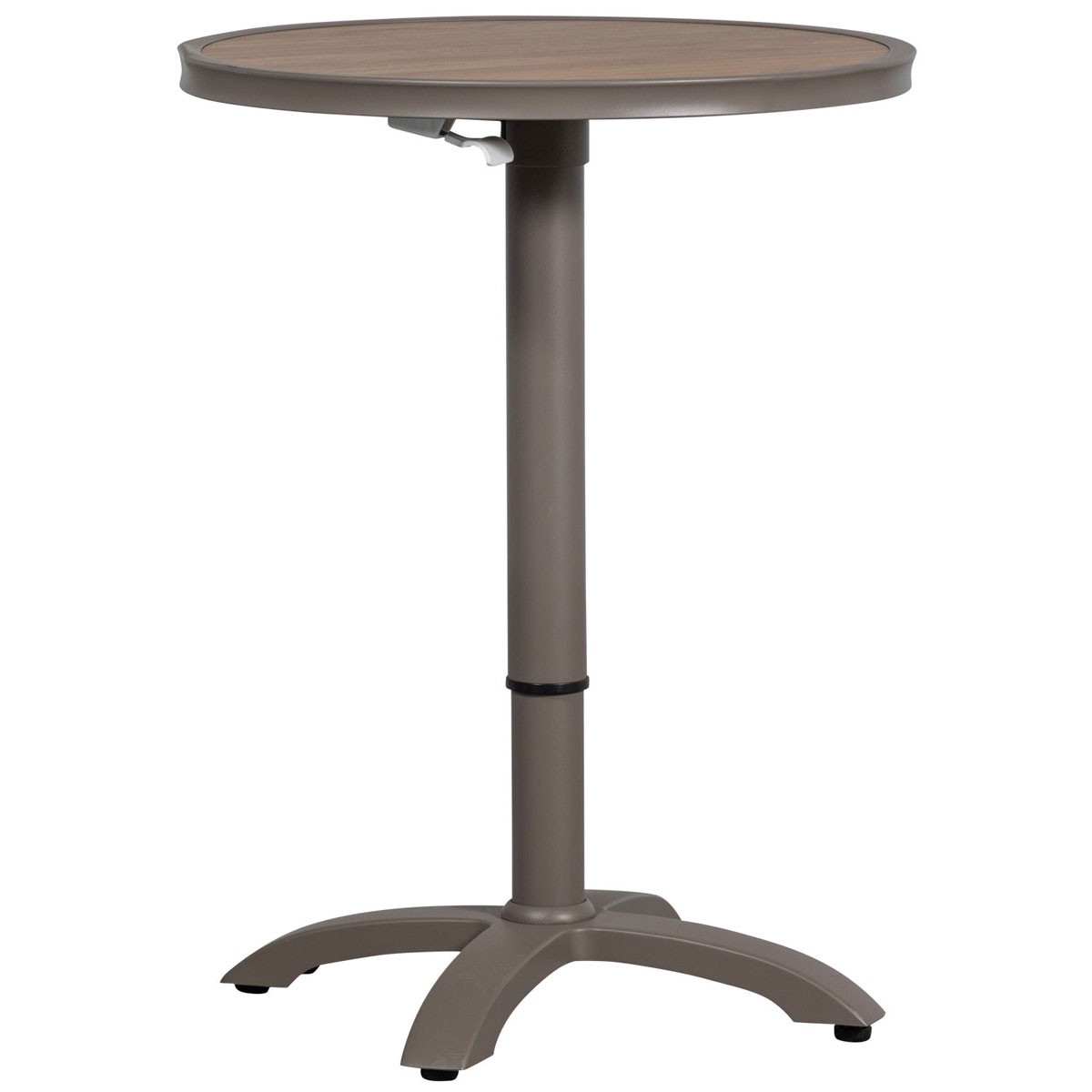 woood Gartentisch JEPPE Ø 70 cm höhenverstellbar Aluminium braun grau