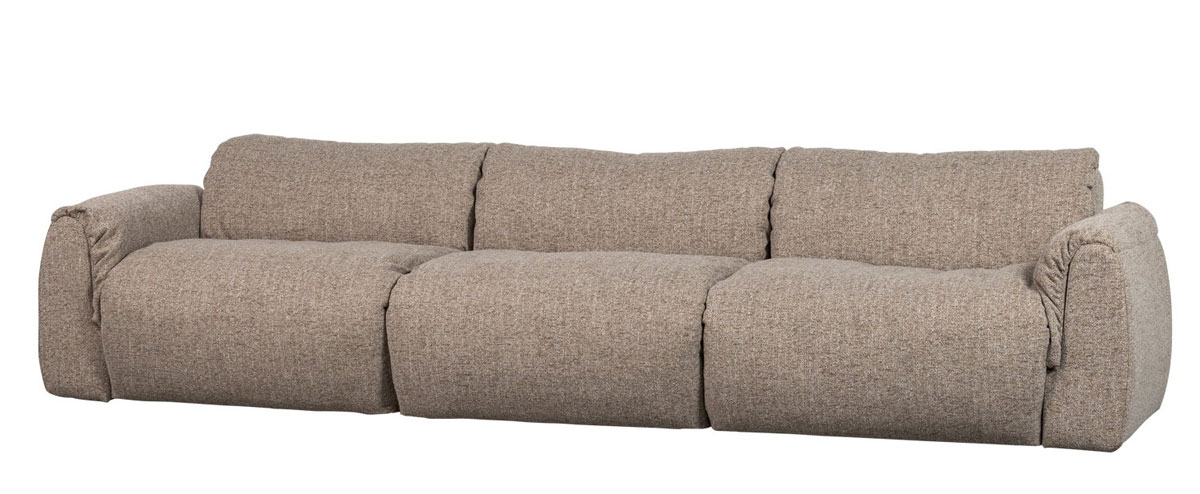 woood 3 Sitzer Sofa BAGGY Webstoff braun melange