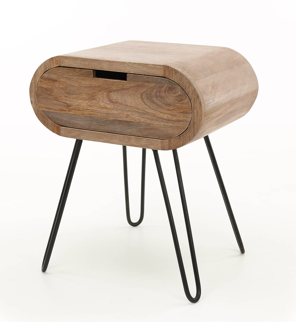 Nachttisch BALOU H 60 cm 1 Schublade Mango Holz