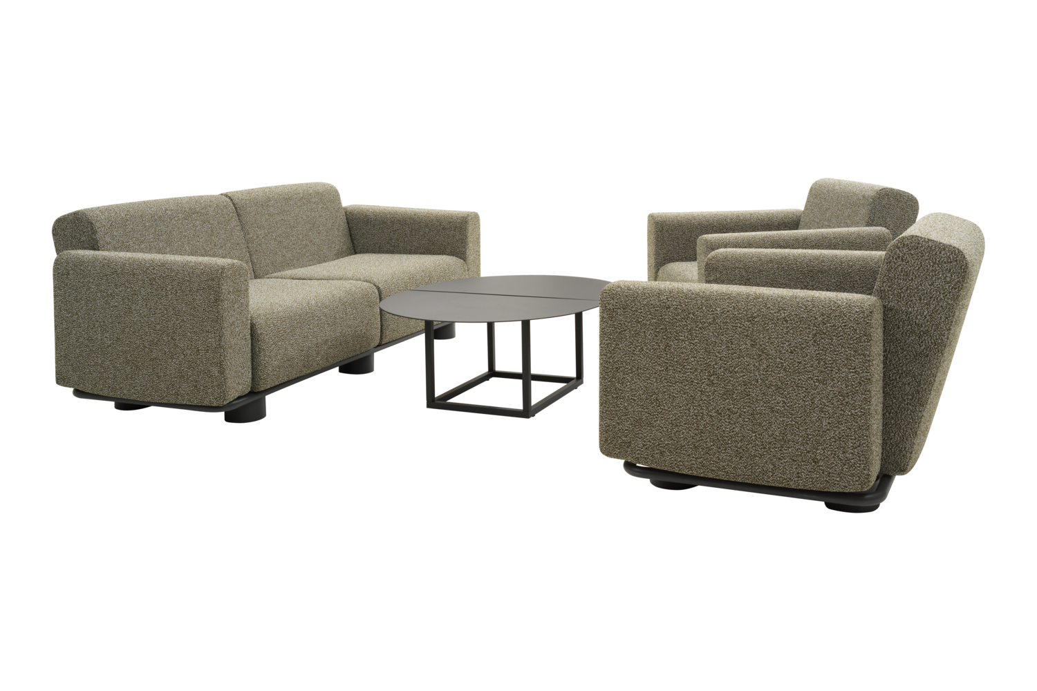 Gartensessel Lounge Sessel Teddy Stoff grün