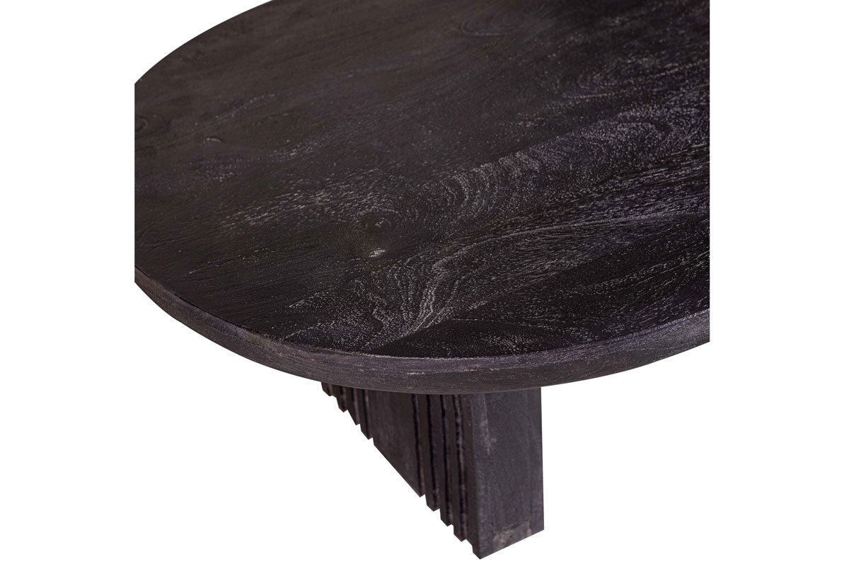 Couchtisch Steppe 110 x 72 cm oval Mangoholz schwarz