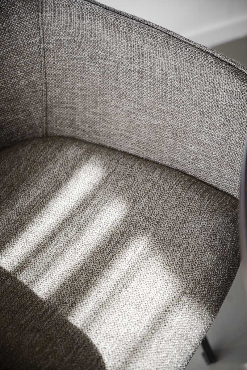 Esszimmerstuhl mit Armlehnen drehbar ANEA Stoff dunkel beige