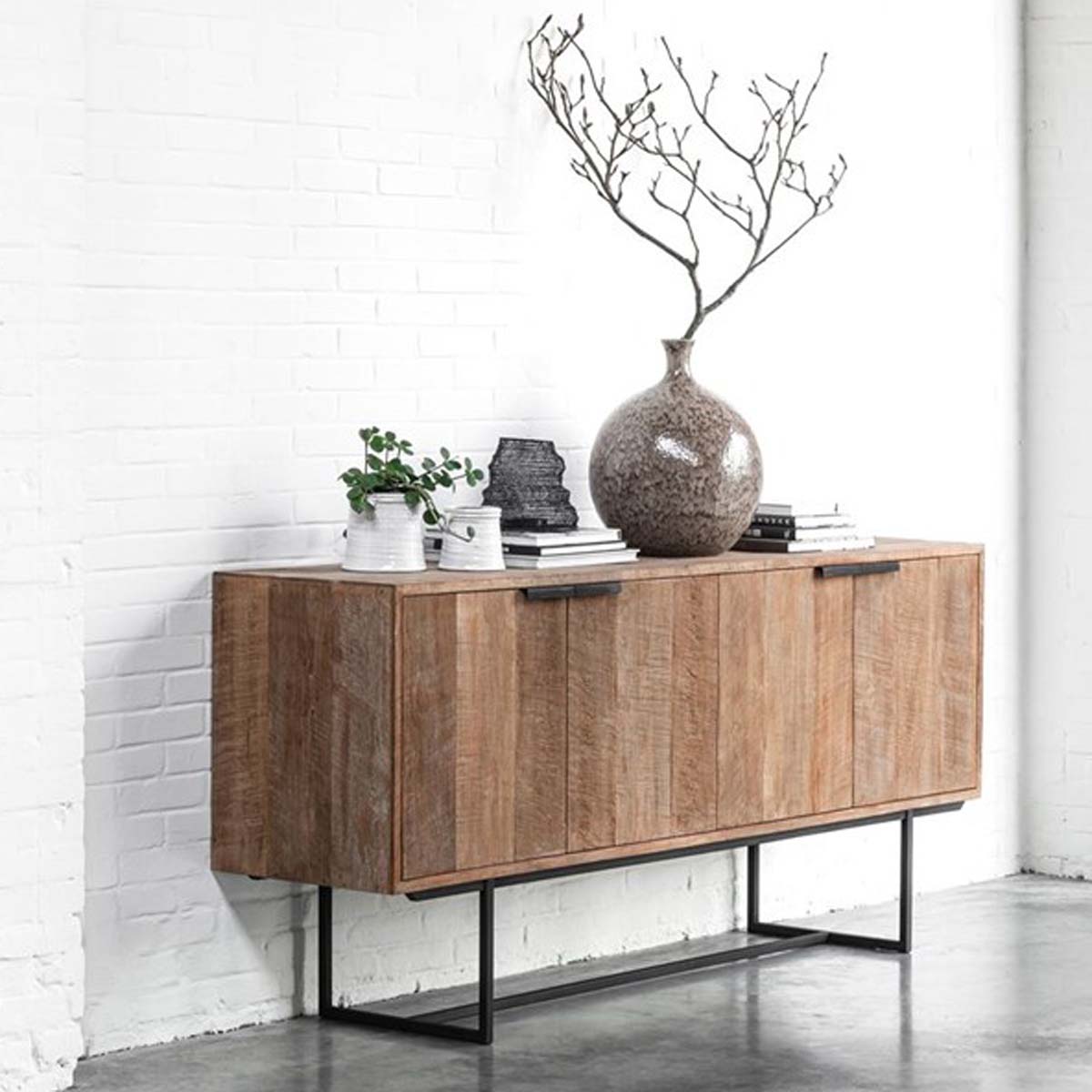 Sideboard Odeon 185 cm Teakholz Metall Kommode