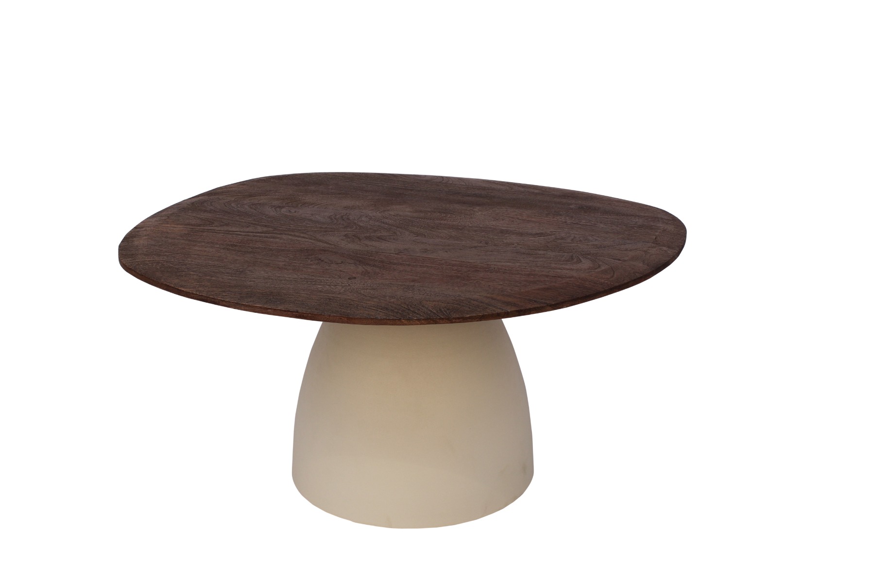 Couchtisch Marron 76 x 86 cm Mangoholz Metall cremeweiß Sofatisch