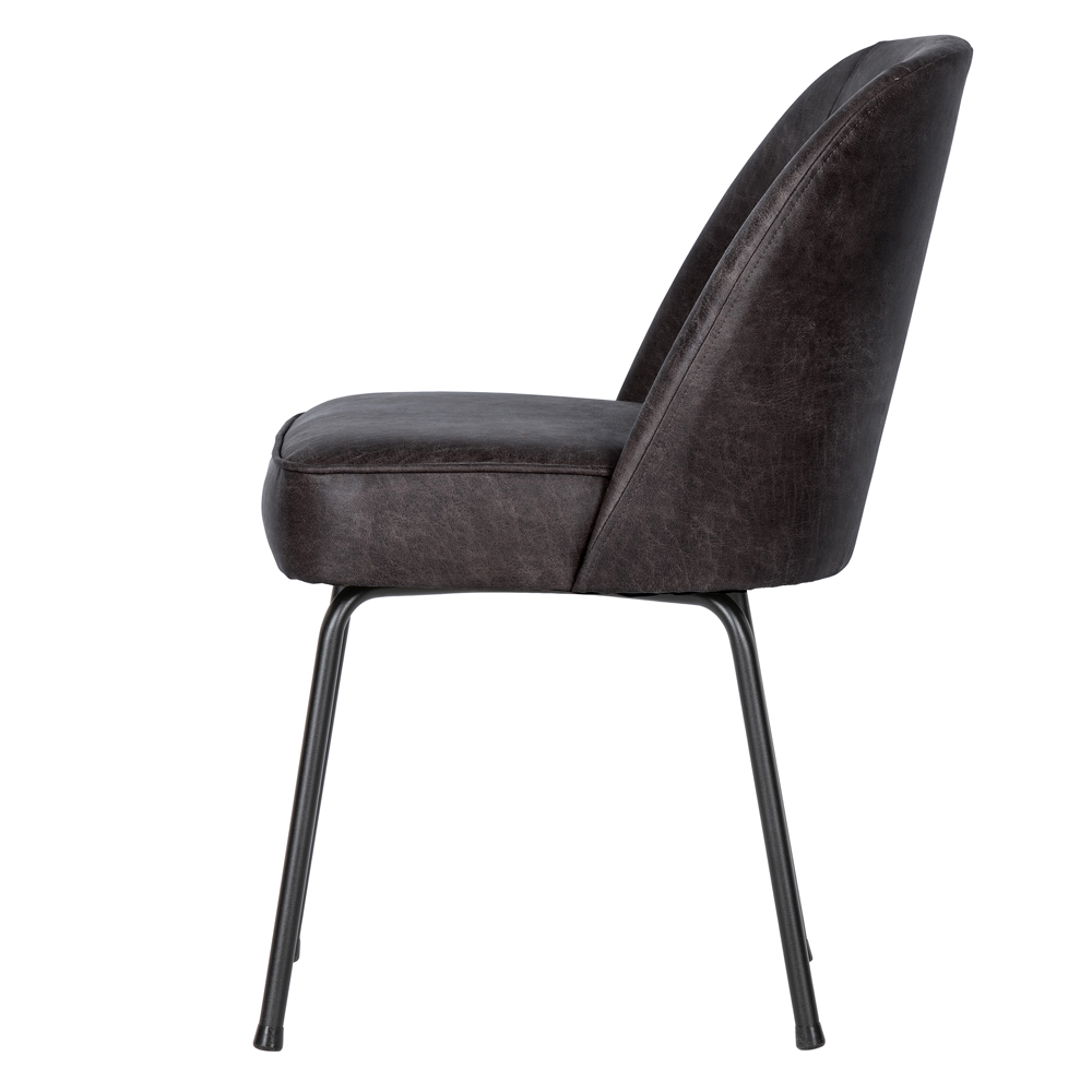 2er Set Stuhl Esszimmerstuhl Vogue Leder schwarz