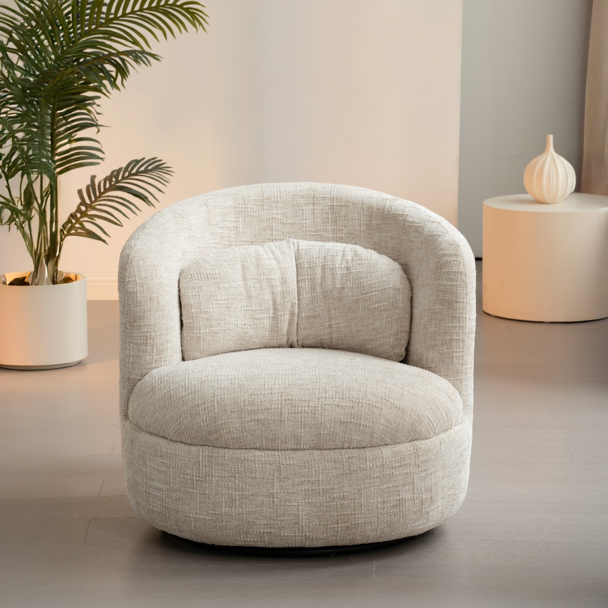 Sessel Britt Drehsessel Stoff Cream Relaxsessel Fernsehsessel