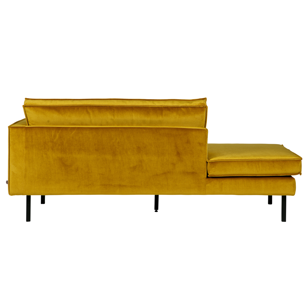 Sofa Chaiselongue RODEO Recamiere Samt ocker rechts Tagesbett