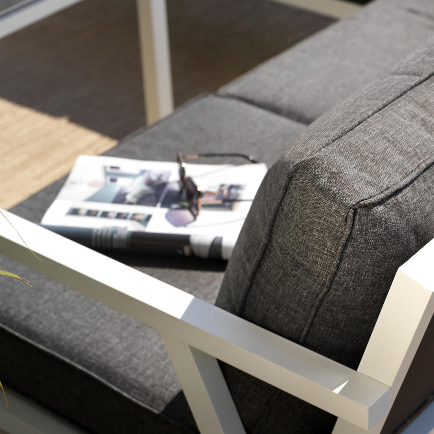 Garten Lounge Set RANA weiß Sitzgruppe Aluminium inkl.Polster