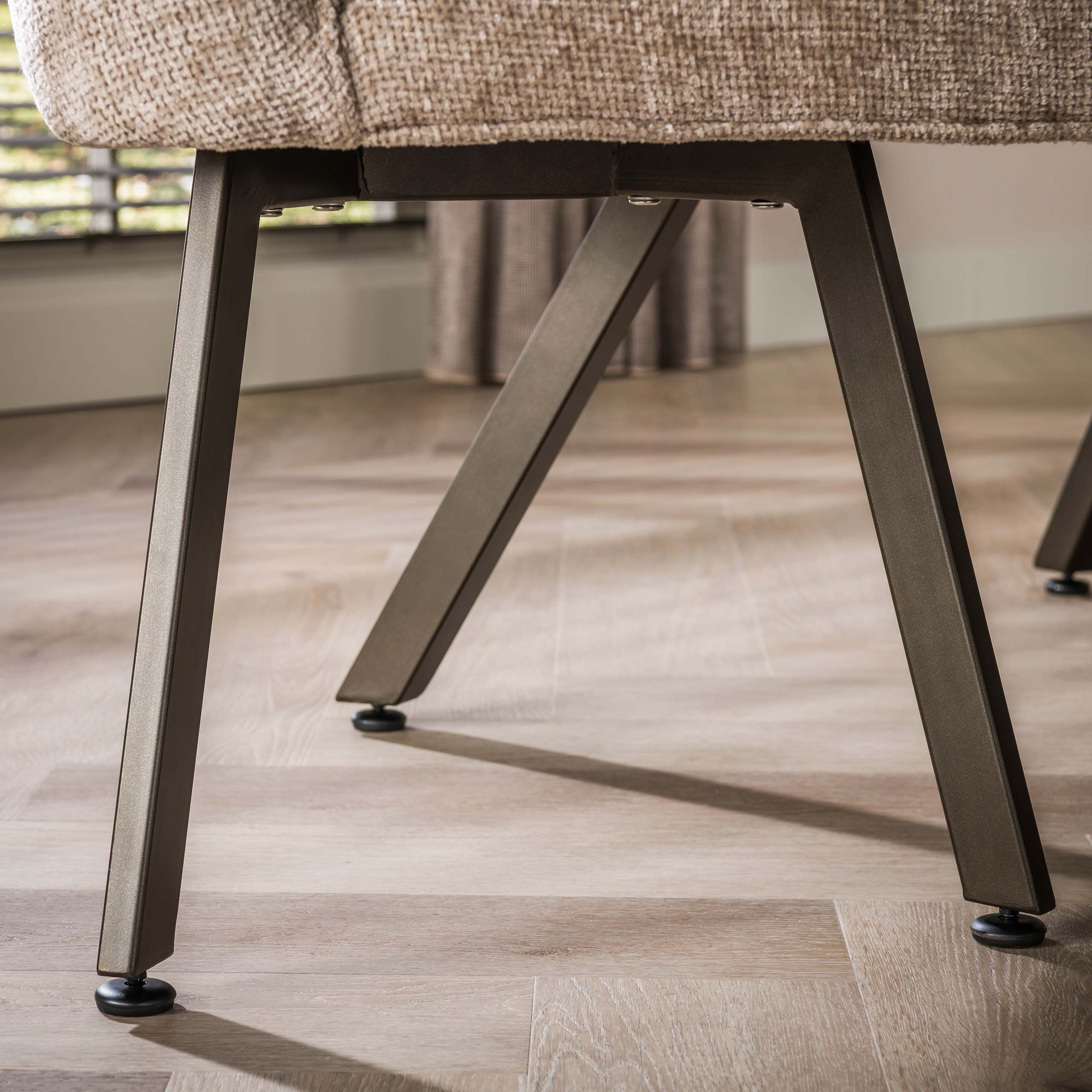 Runde Esszimmerbank FINO 235 cm Stoff sand