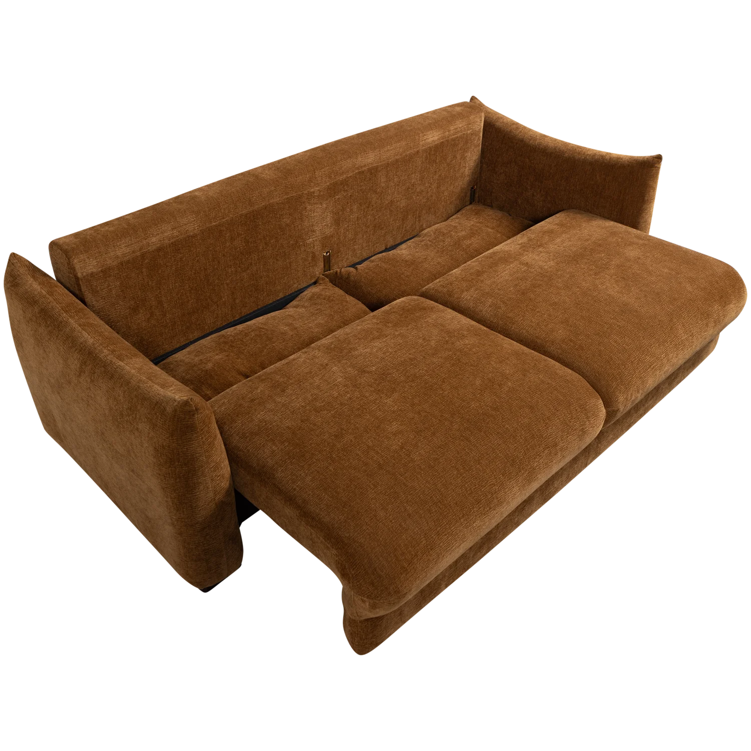 3 Sitzer Schlafsofa JONNE Chenille braun Couch Garnitur Loungesofa Couchgarnitur Sofa