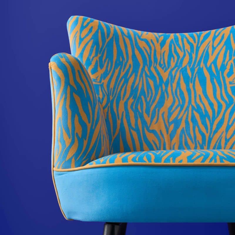 Sessel Zebra blau Polstersessel Fernsehsessel