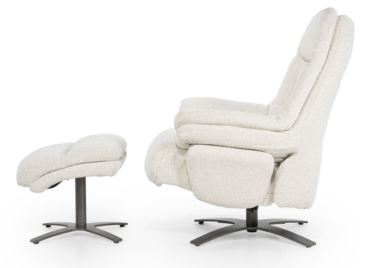Relaxsessel Caleb elektrisch verstellb. mit Hocker Stoff beige