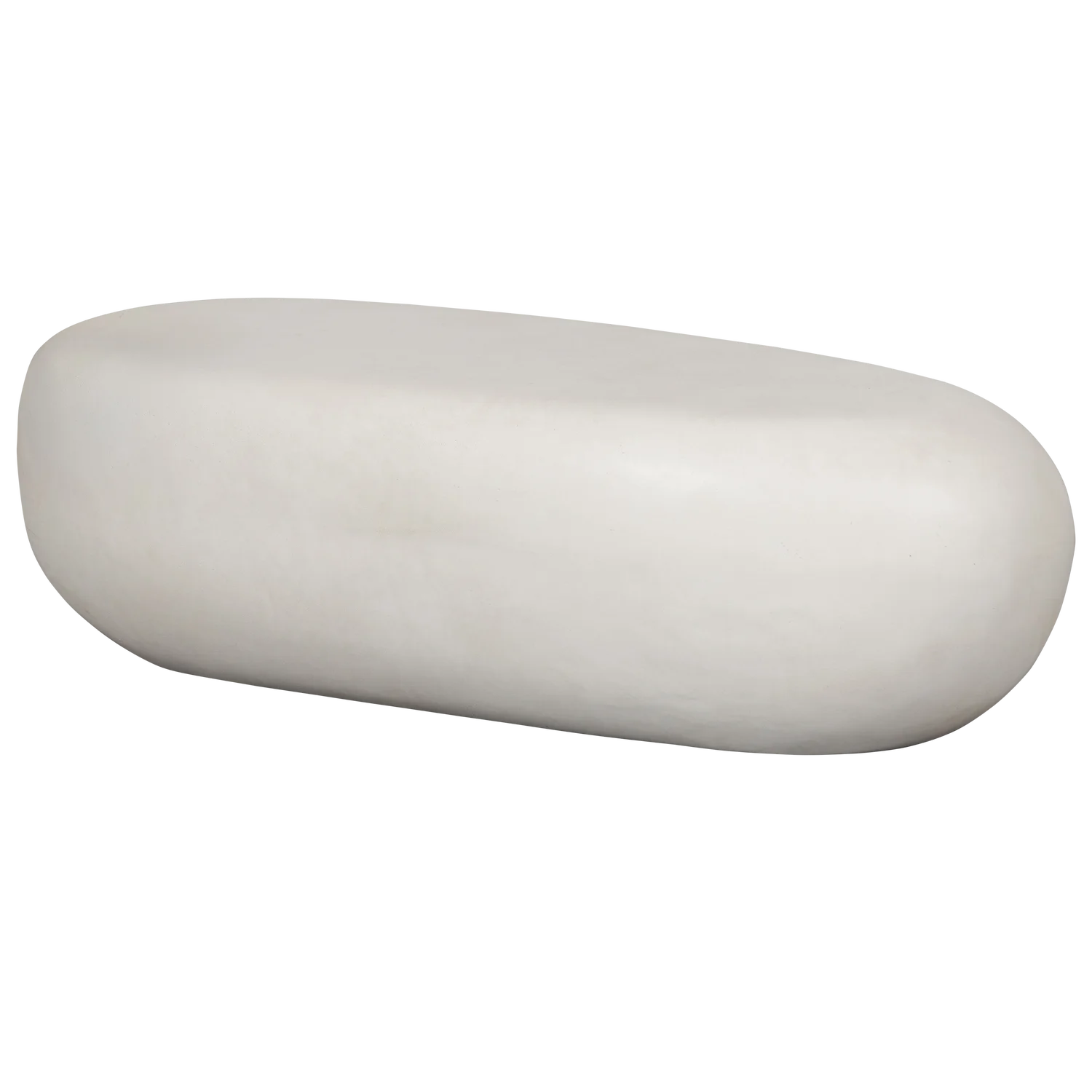 Couchtisch Pebble 100 x 43 cm Faserlehm Betonoptik weiß Outdoor