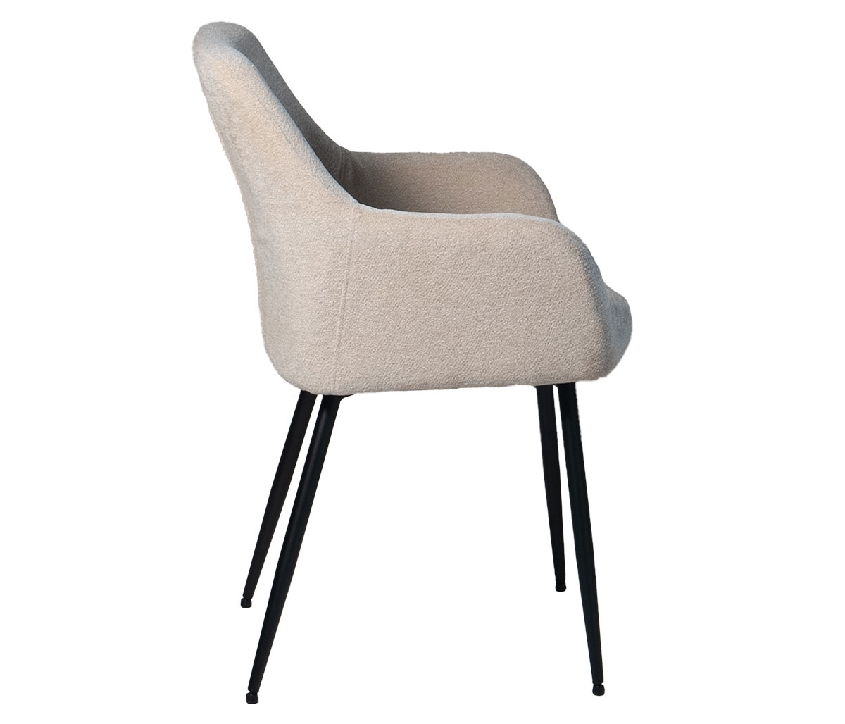 Esszimmerstuhl Stuhl Maribell mit Armlehne Metall Bezug beige