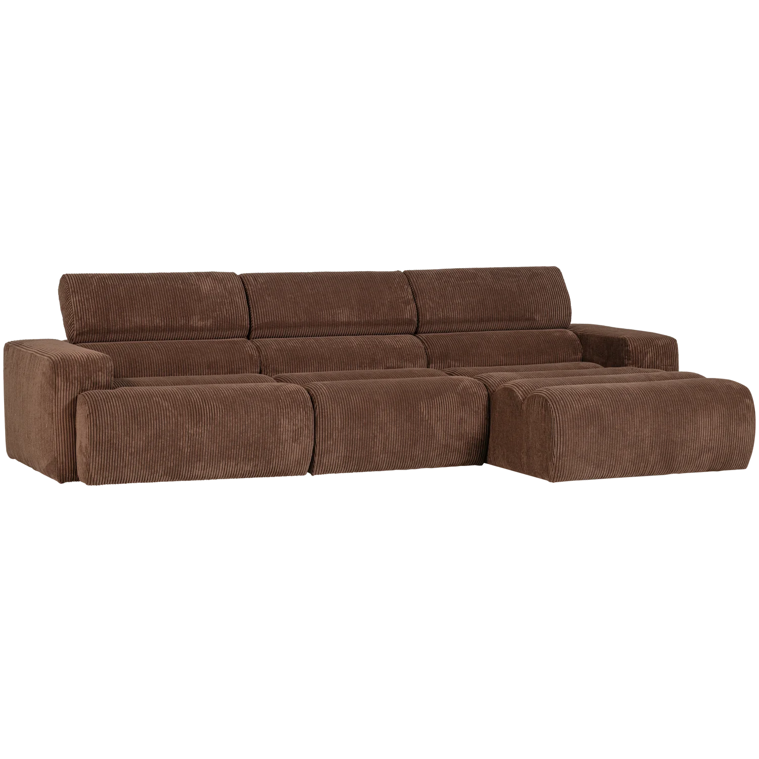 Ecksofa Sofa NOVI Bezug Rippstoff mokkabraun Chaiselongue rechts