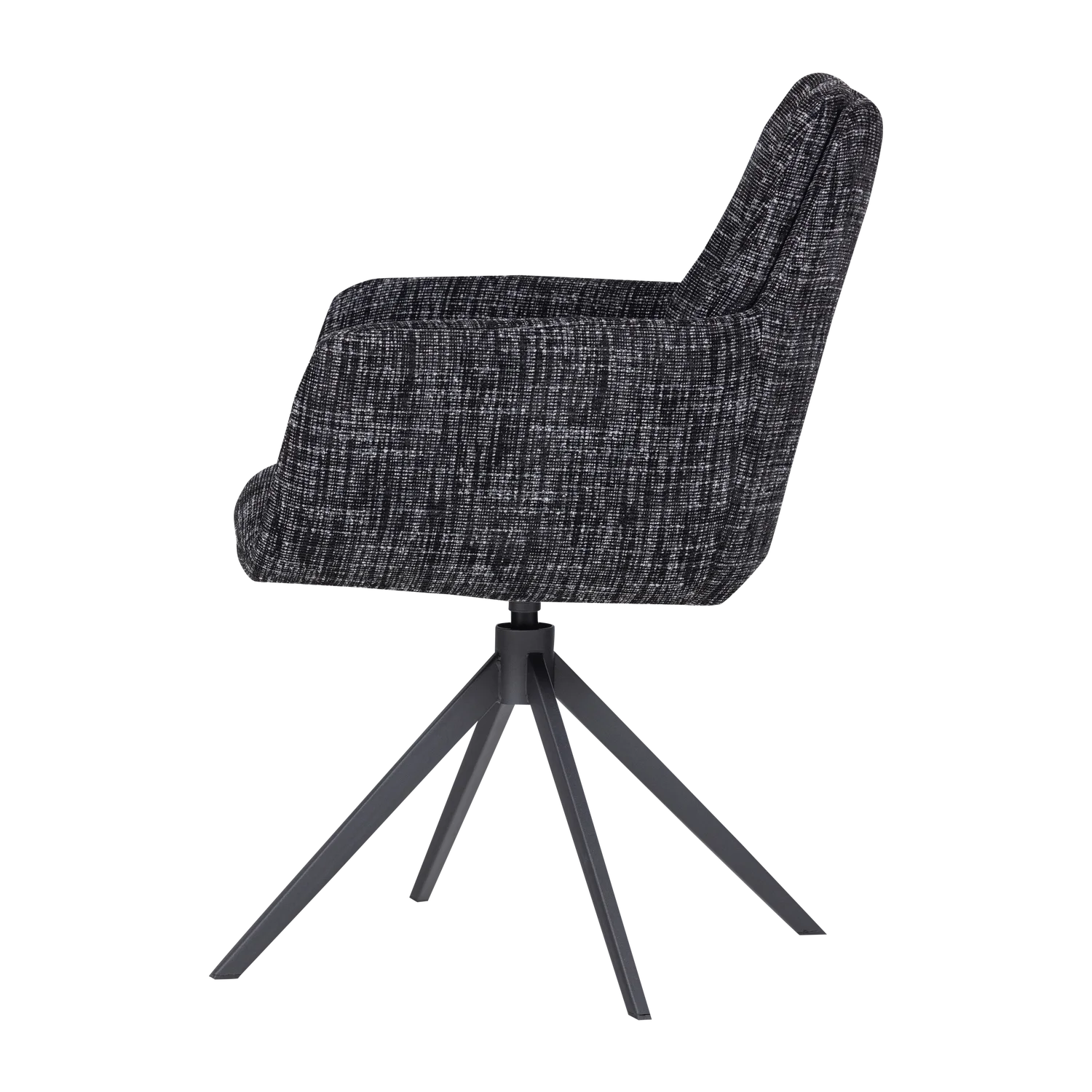 Armlehnstuhl GRANT drehbar Melange Stoff schwarz Drehstuhl