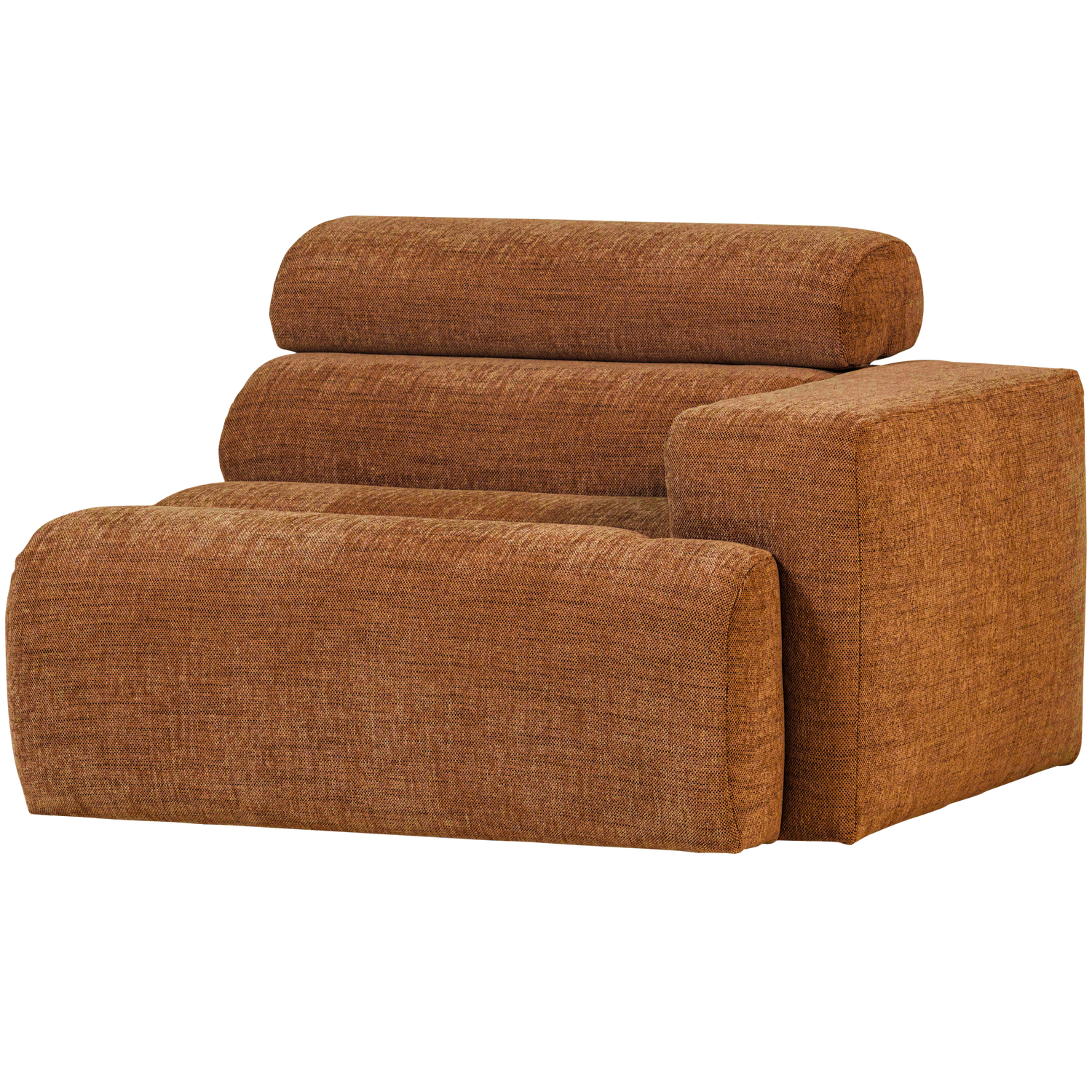 Sofaelement NOVI mit Armlehne rechts Element Webstoff orange melange