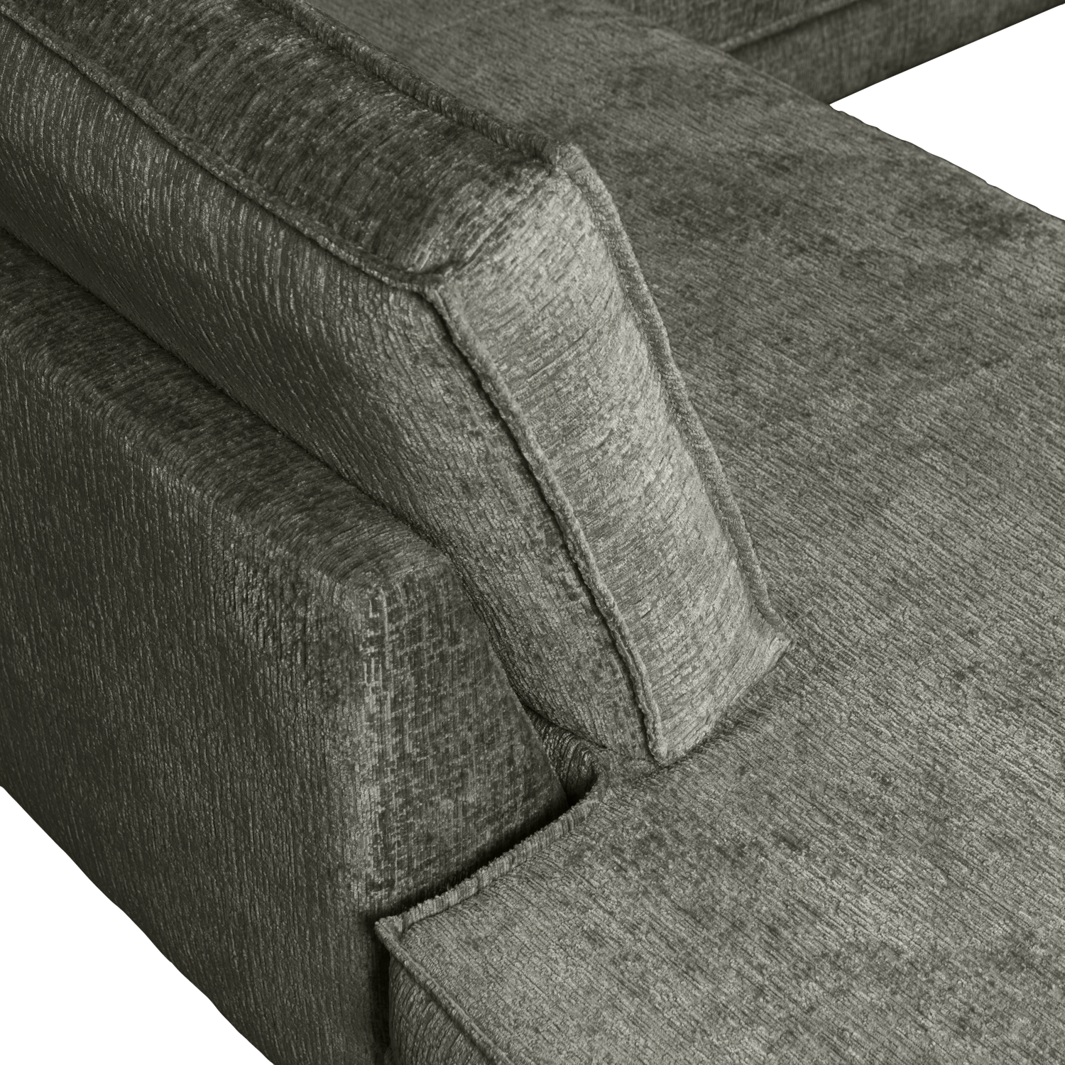 Eckgarnitur Rodeo Struktur Samt frost Couch Sofa Ecksofa Longchair links