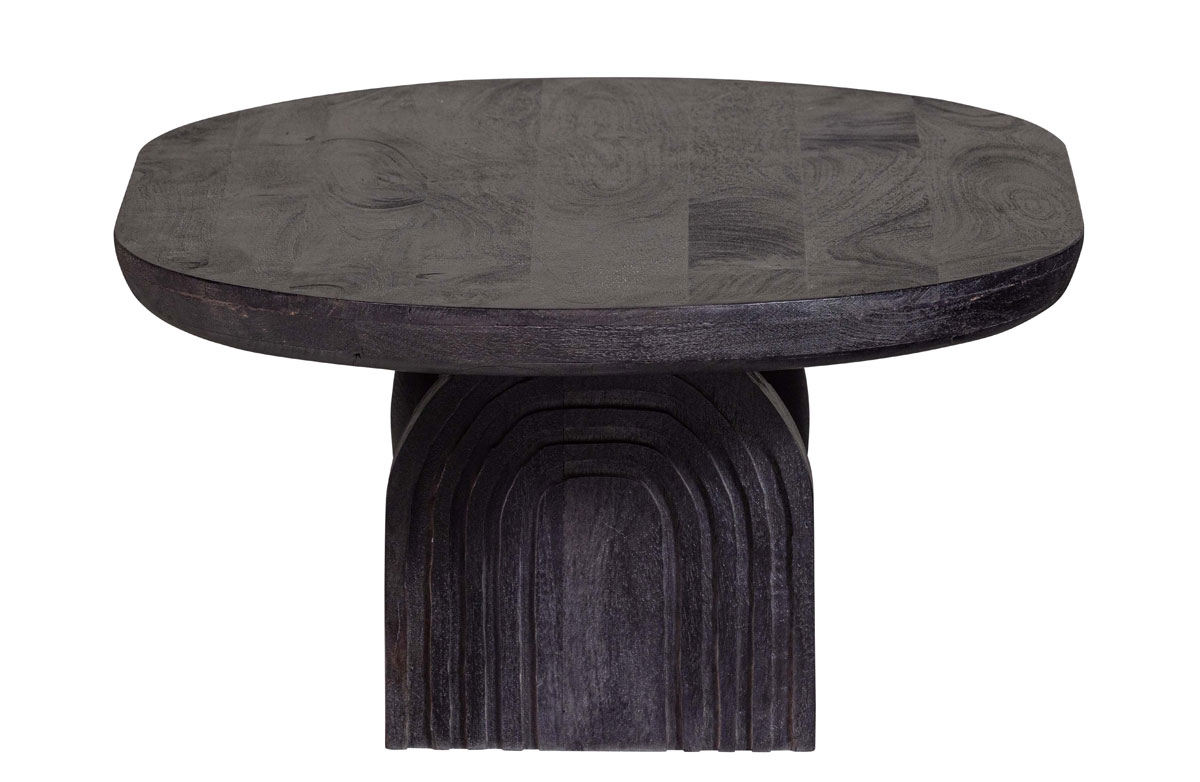 Couchtisch Steppe 110 x 72 cm oval Mangoholz schwarz