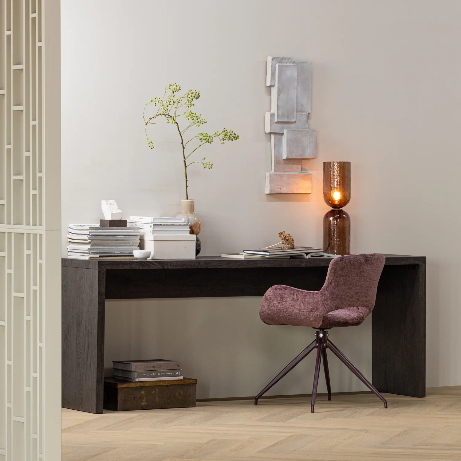 Konsole Schreibtisch MAAN 200 x 45 cm dunkelbraun  