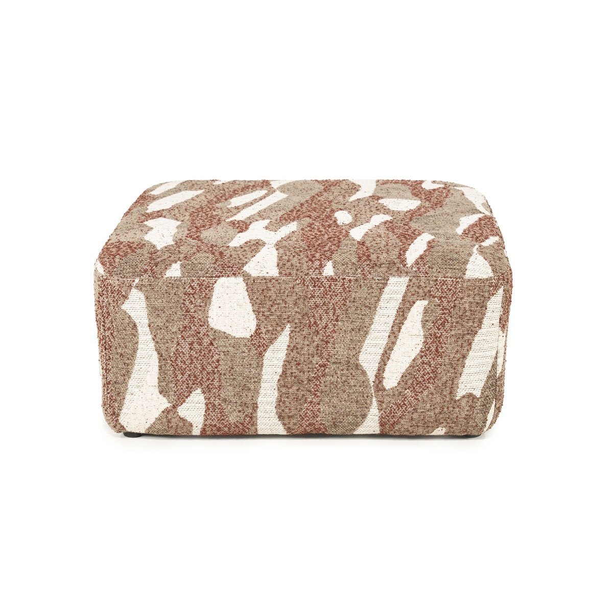 Sitzpouf Hocker Rytm 70 x 70 cm Stoff rot mit Muster Pouf