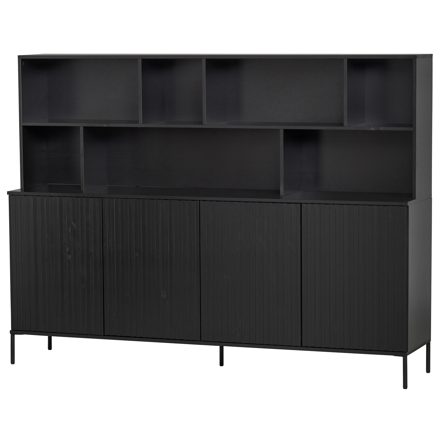 Wandschrank New Gravure 200 cm Kiefer schwarz