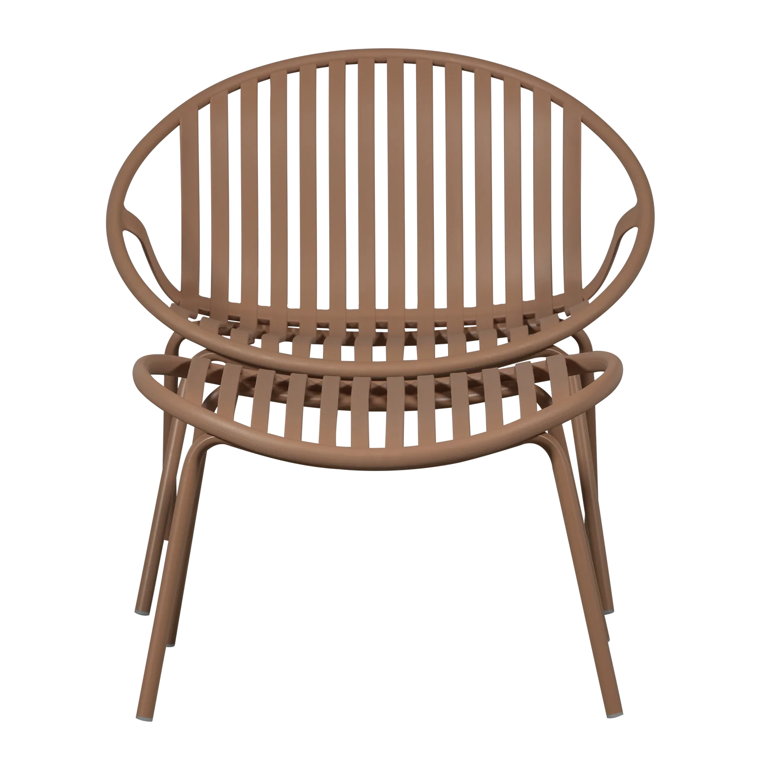 Outdoor Lounge Sessel BRUCE mit Hocker Metall lachsrosa Gartensessel