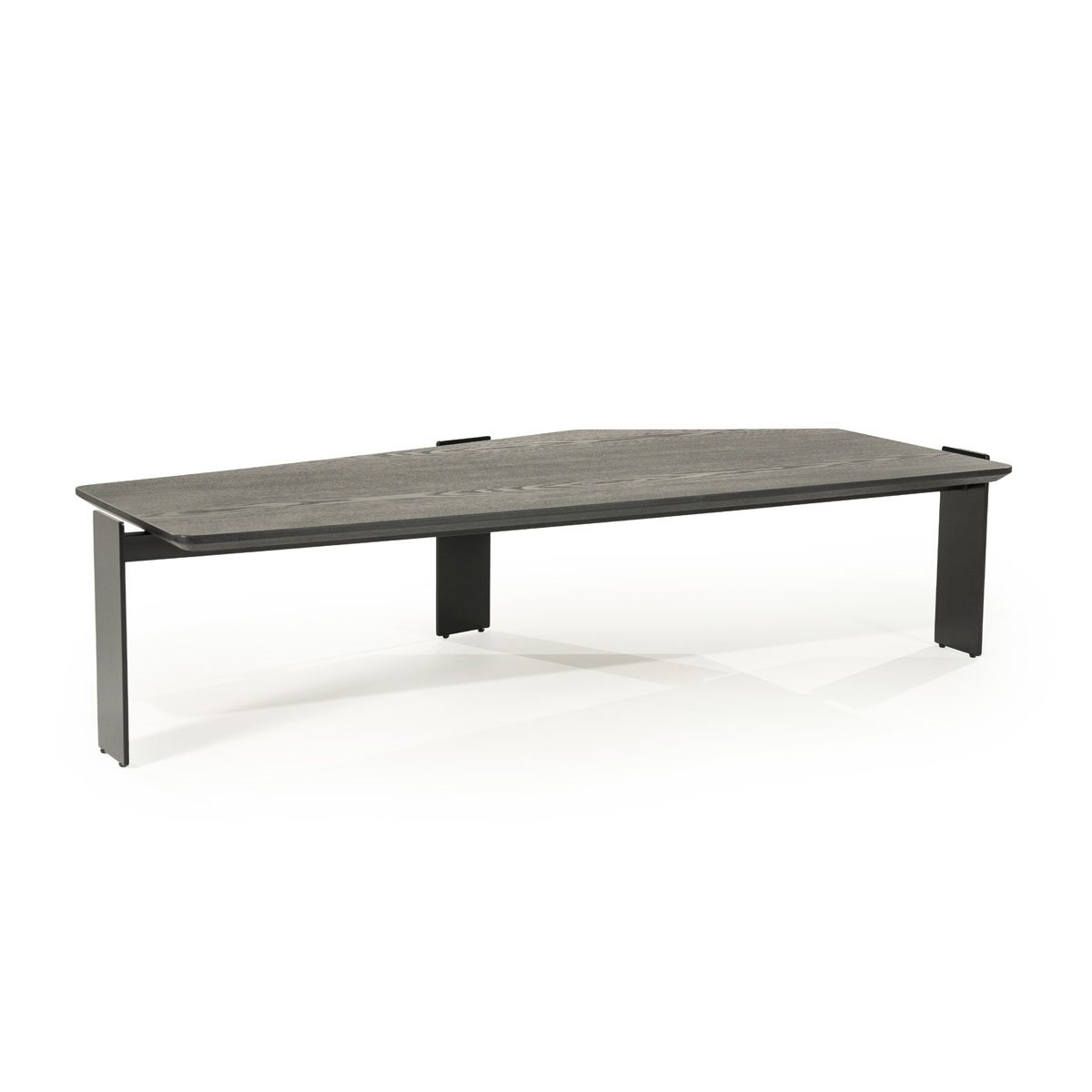 Couchtisch Robert 150 x 70 cm Eschenholz Furnier schwarz Metall 