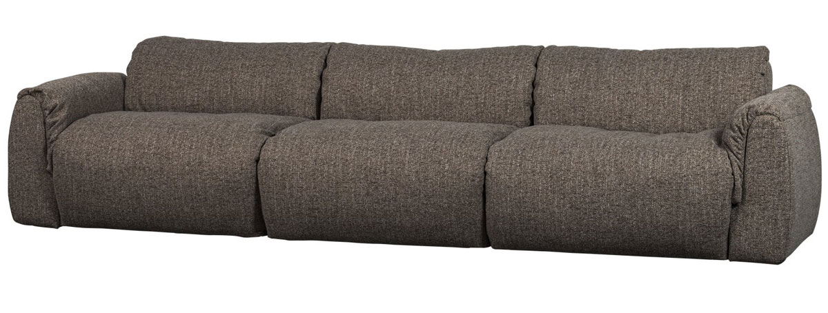 woood 3 Sitzer Sofa BAGGY Webstoff warmgrau melange