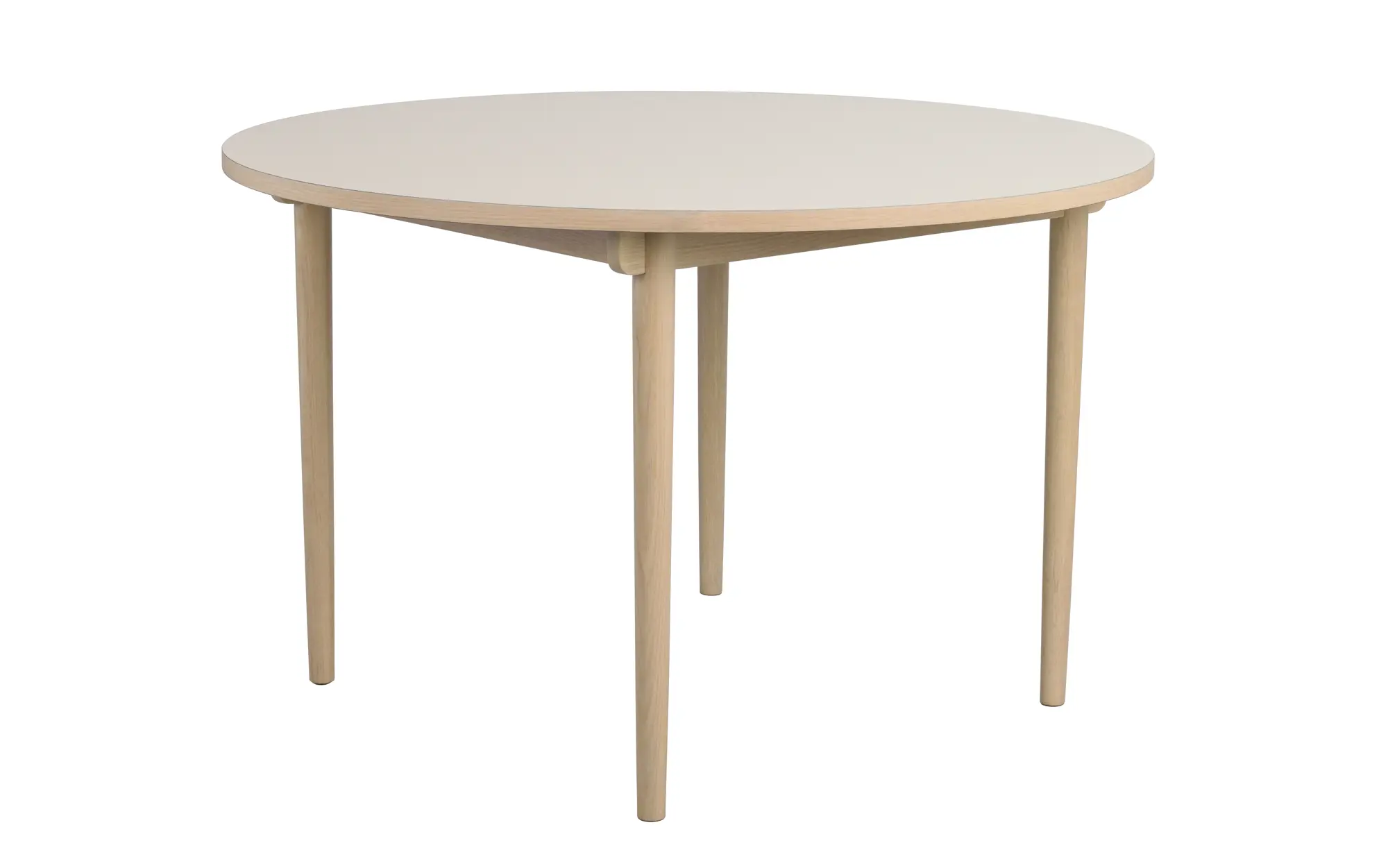 Esszimmergruppe VAIRMOUNT komplett Esstisch rund Ø 120 cm beige weiß mit 4 Stühlen