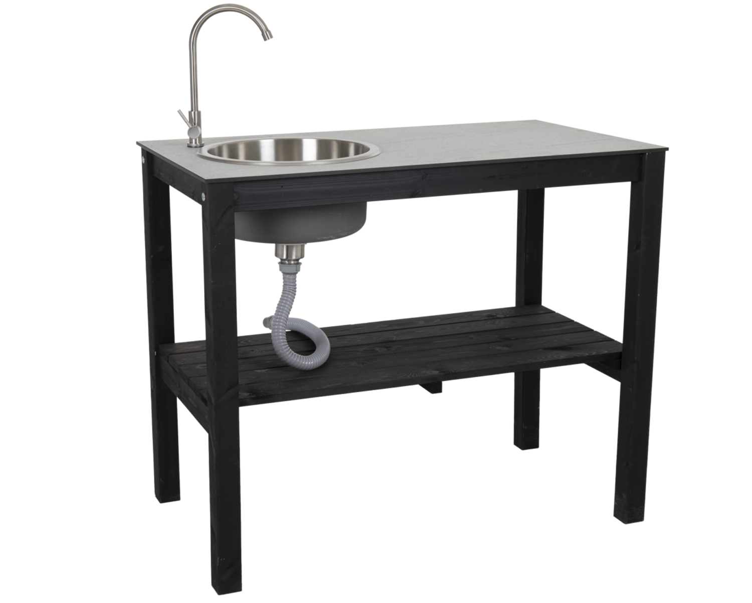Outdoor Küche HOLMA Modul Tisch incl. Spüle + Amatur Kiefer