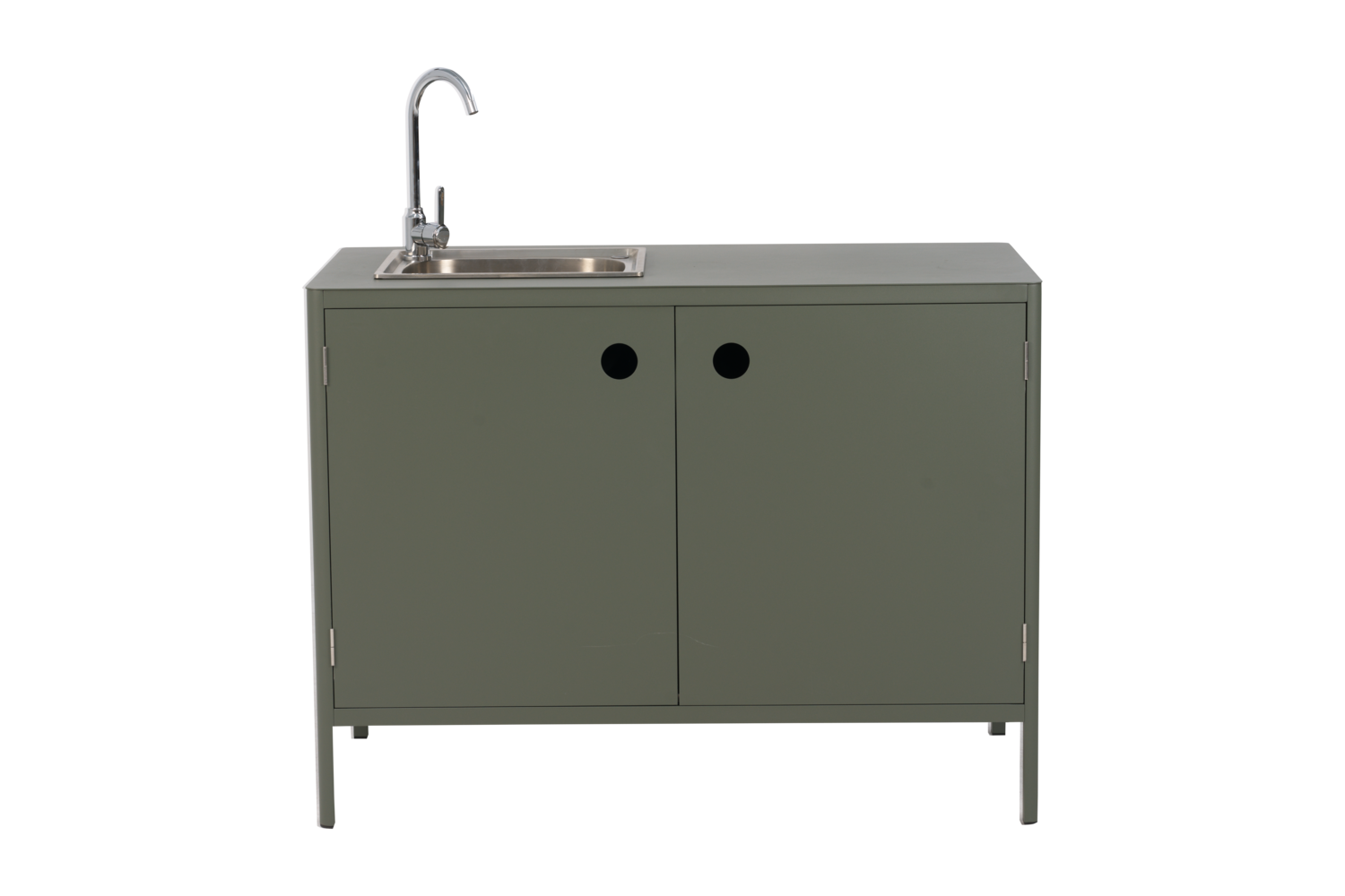 Outdoor Küche Kelia Modul mit Türen Spüle und Armatur 121 cm Aluminium nordic grün