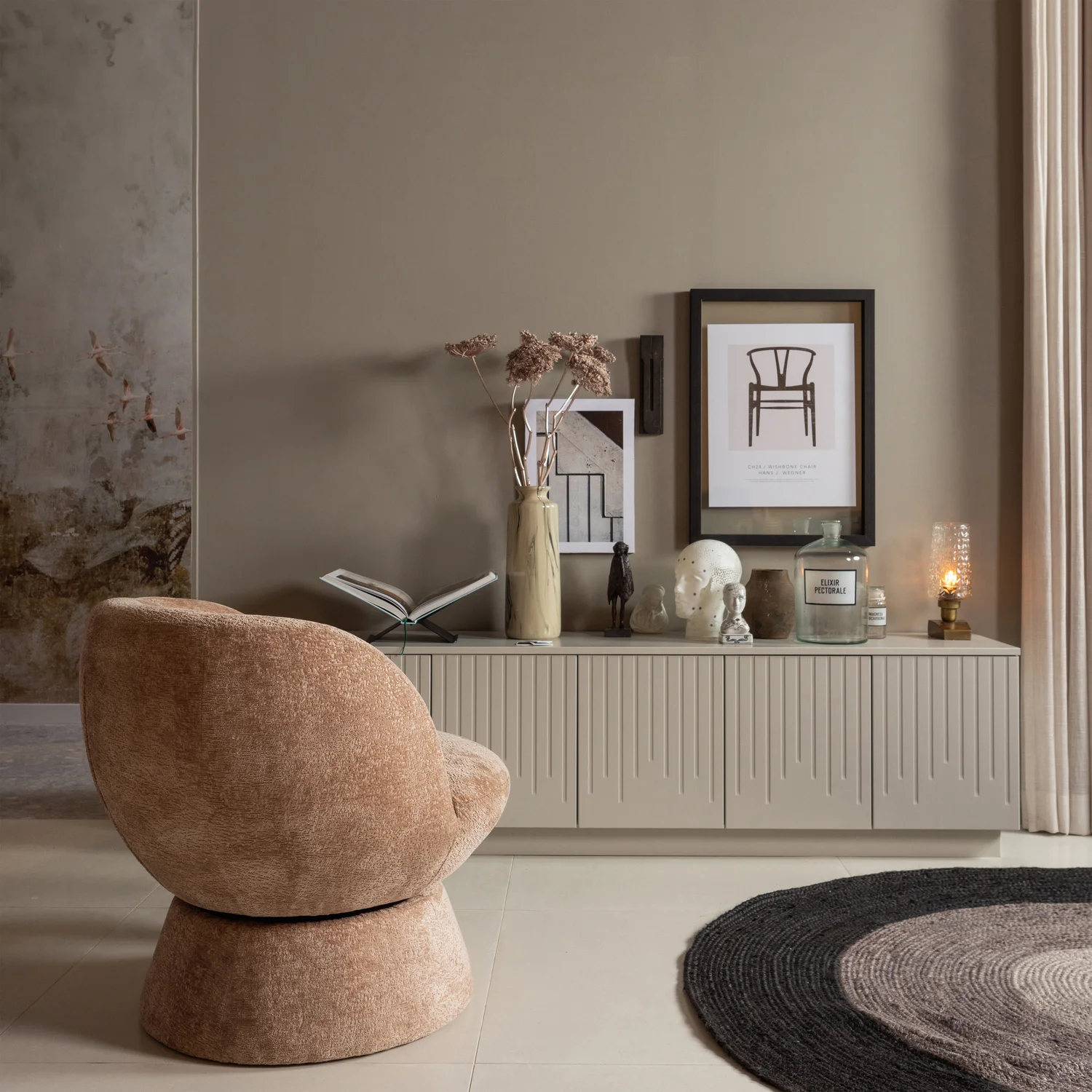 Sessel SHUFFLE Drehsessel Chenille natur