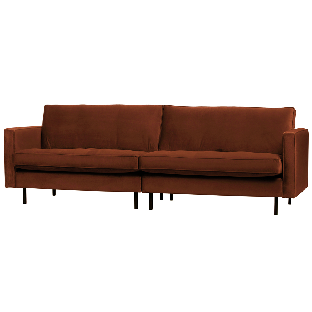 3 Sitzer Sofa Rodeo Samt Velvet rostfarben Couch Garnitur Couchgarnitur
