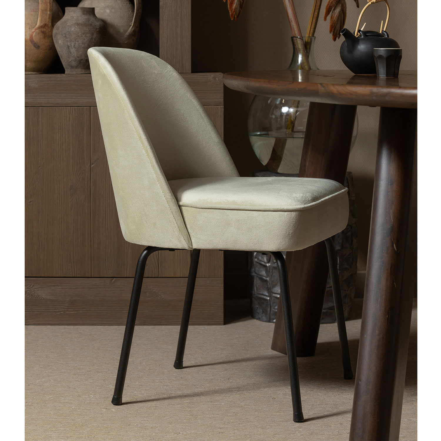 BePureHome 2er Set Esszimmerstuhl Vogue Samt pistazie
