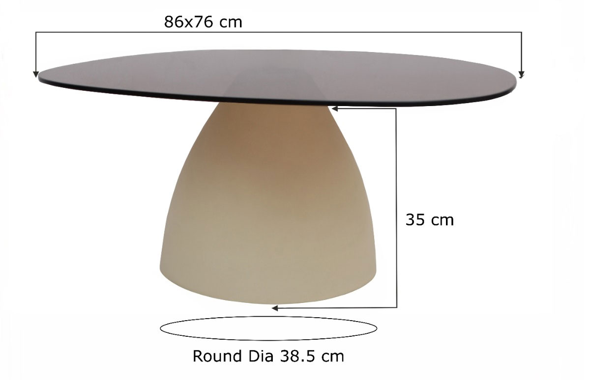 Couchtisch Zaylon 86 x 76 cm organisch Metall Glasplatte