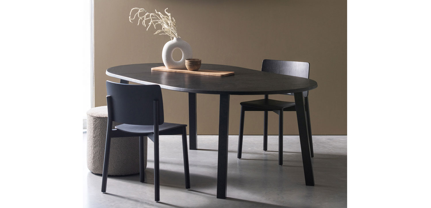 Esstisch Lange JAN 120 x 120-200 cm Eiche blacknight ausziehbar