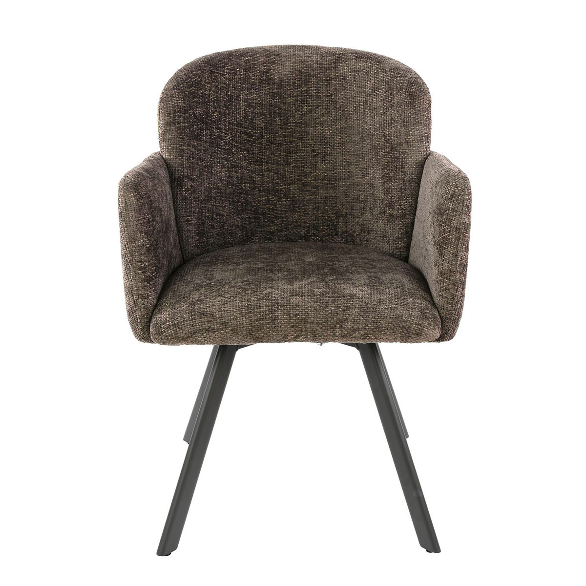 2er Set Armlehnstuhl GRACIA drehbar Chenille Stoff taupe