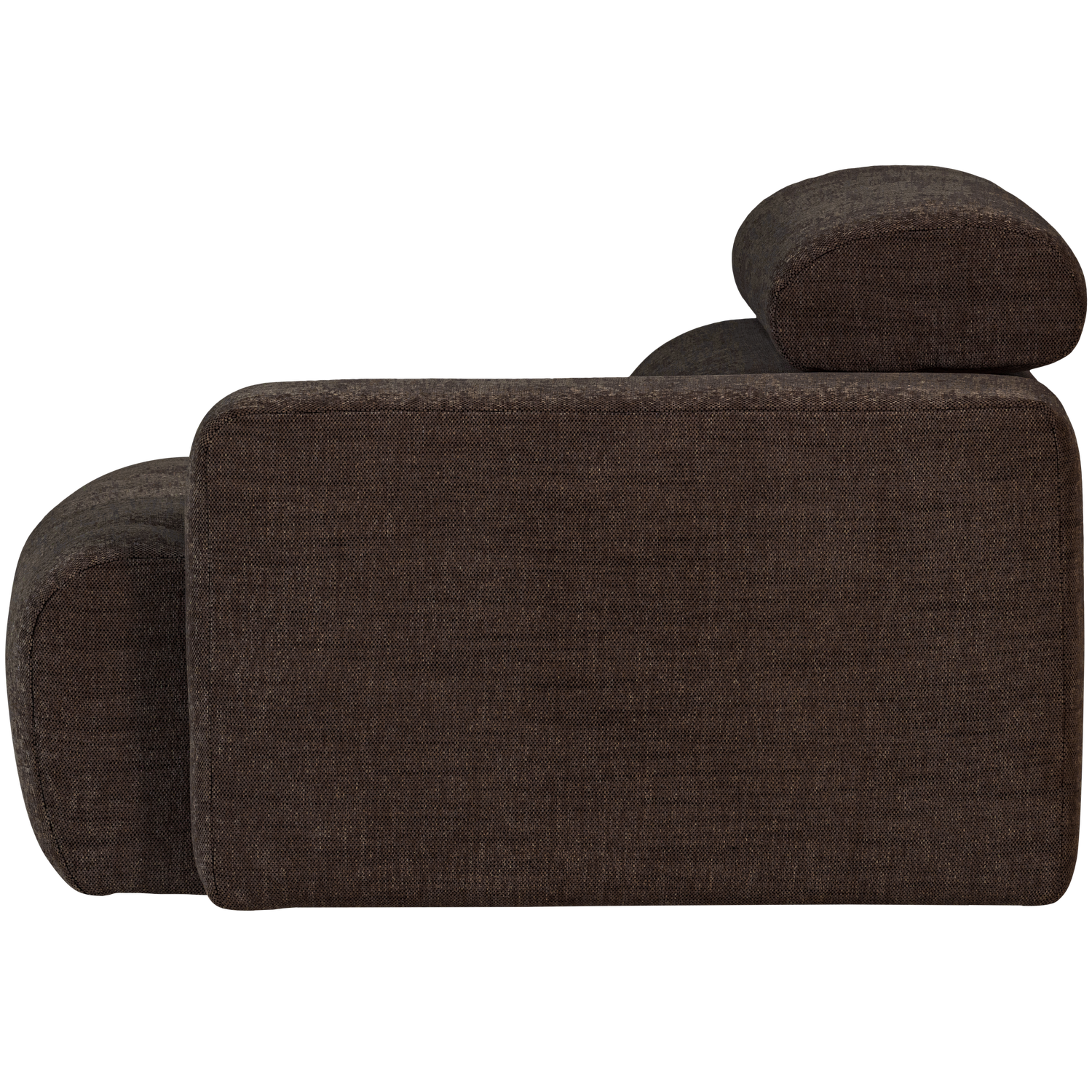 Sofaelement NOVI mit Armlehne rechts Element Webstoff dunkelbraun melange