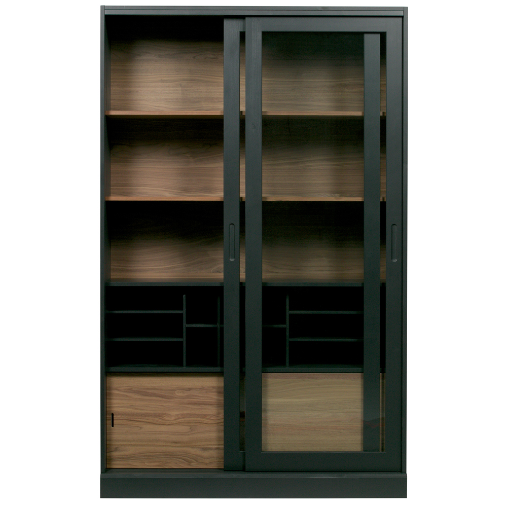 woood Vitrine Schrank James 200 cm schwarz