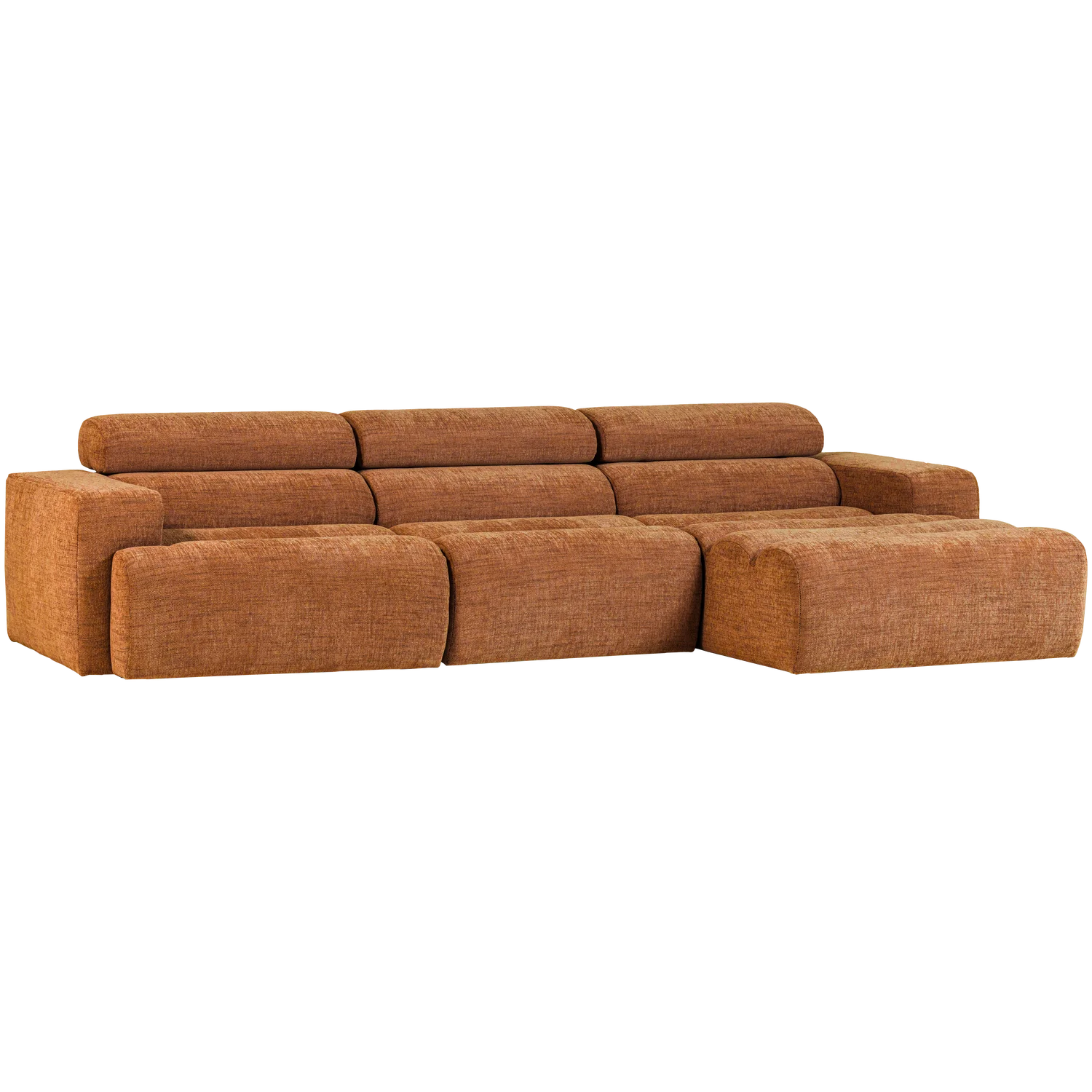 Ecksofa Sofa NOVI Bezug Melange orange Chaiselongue rechts