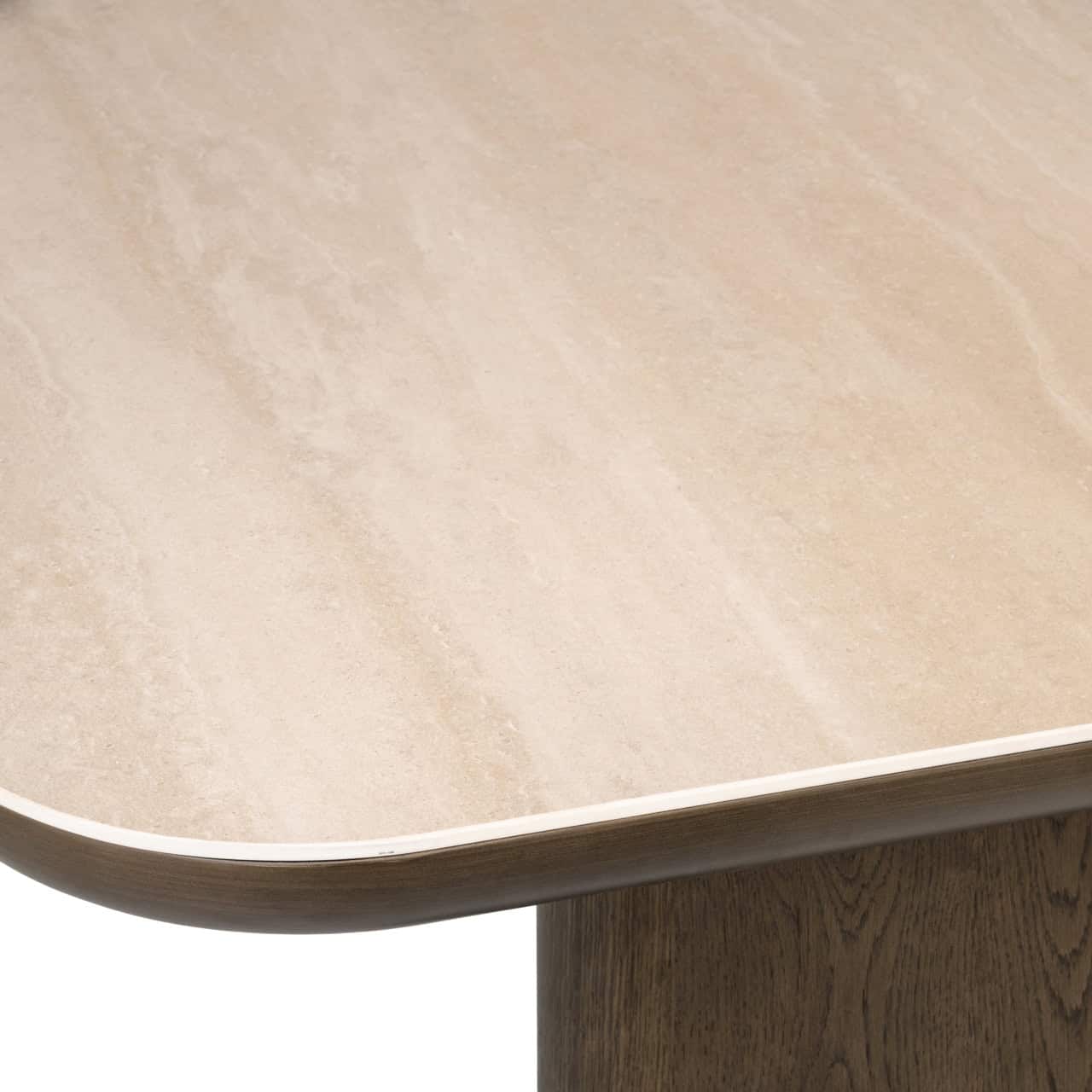 Esstisch Nando 230 x 100 cm Travertin Eiche Furnier braun