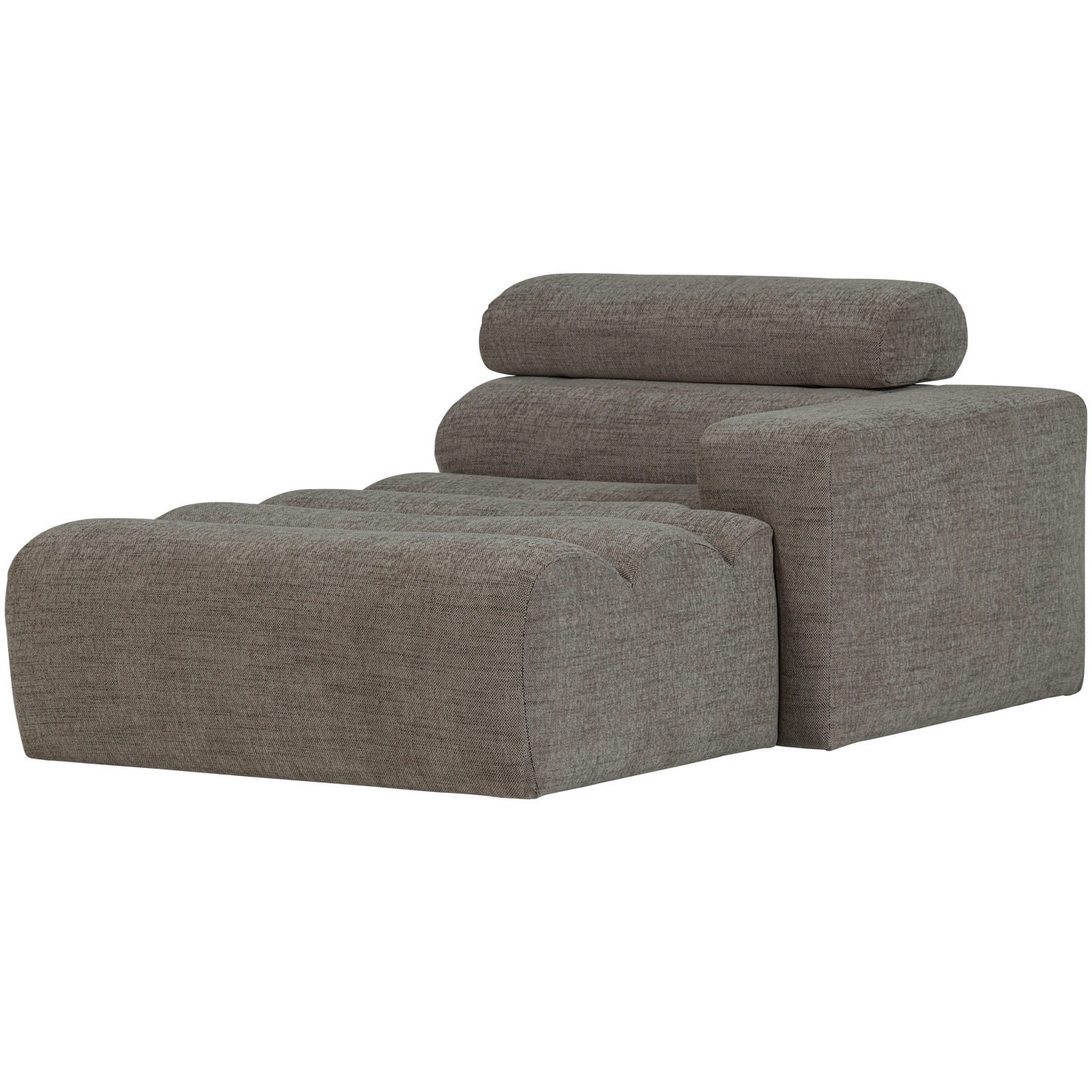 Sofaelement NOVI mit Longue Element rechts Webstoff grau melange