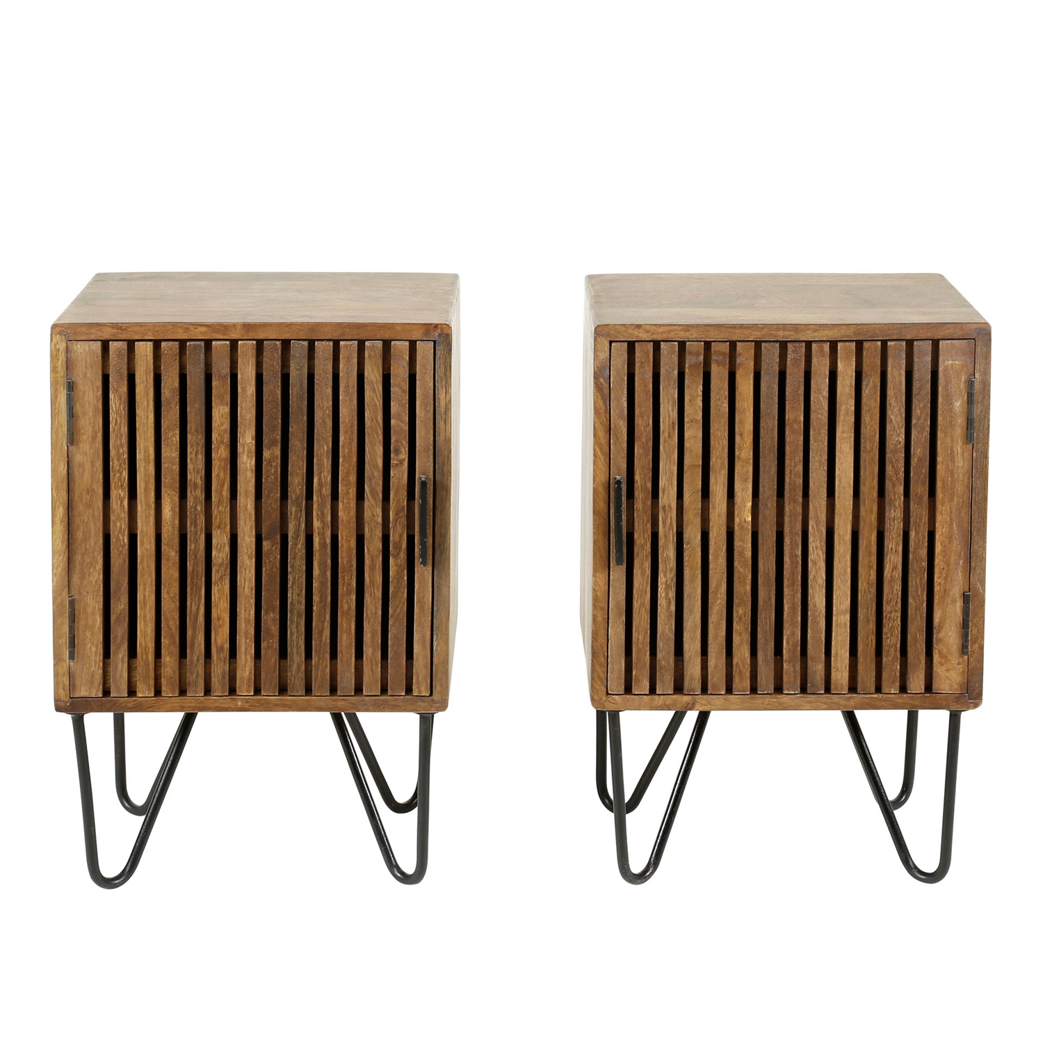 2er Set Nachttisch FARMLAND H 60 cm Mangoholz