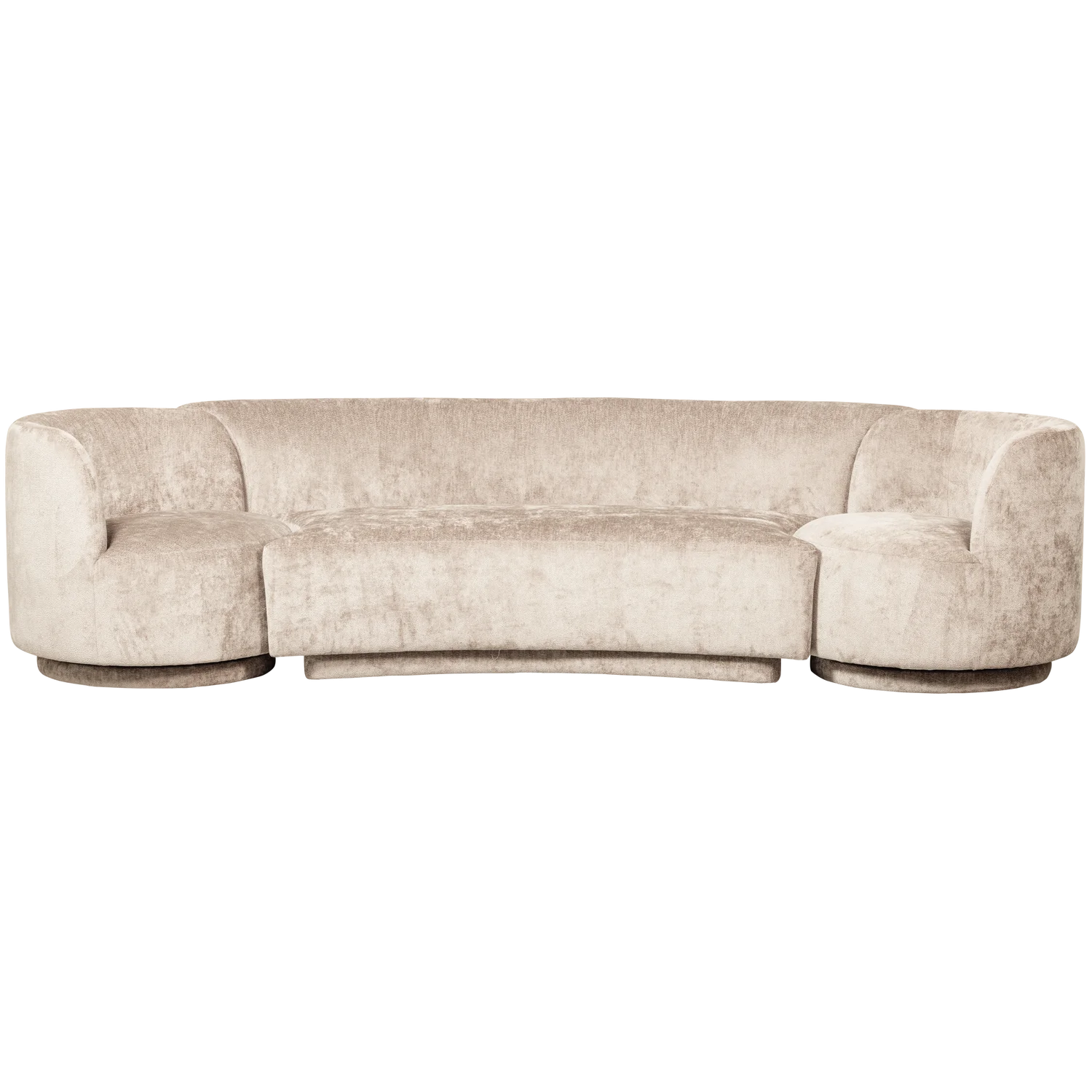 Couchgarnitur COMBI-POPULAR Sofa & modulare Sessel Chenille natur