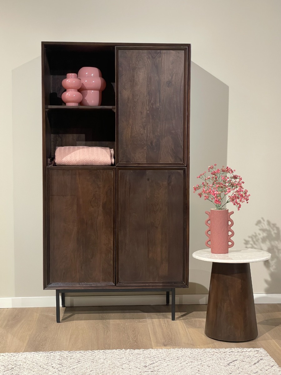Aufbewahrungsschrank Ravenstein H 170 cm Mangoholz braun