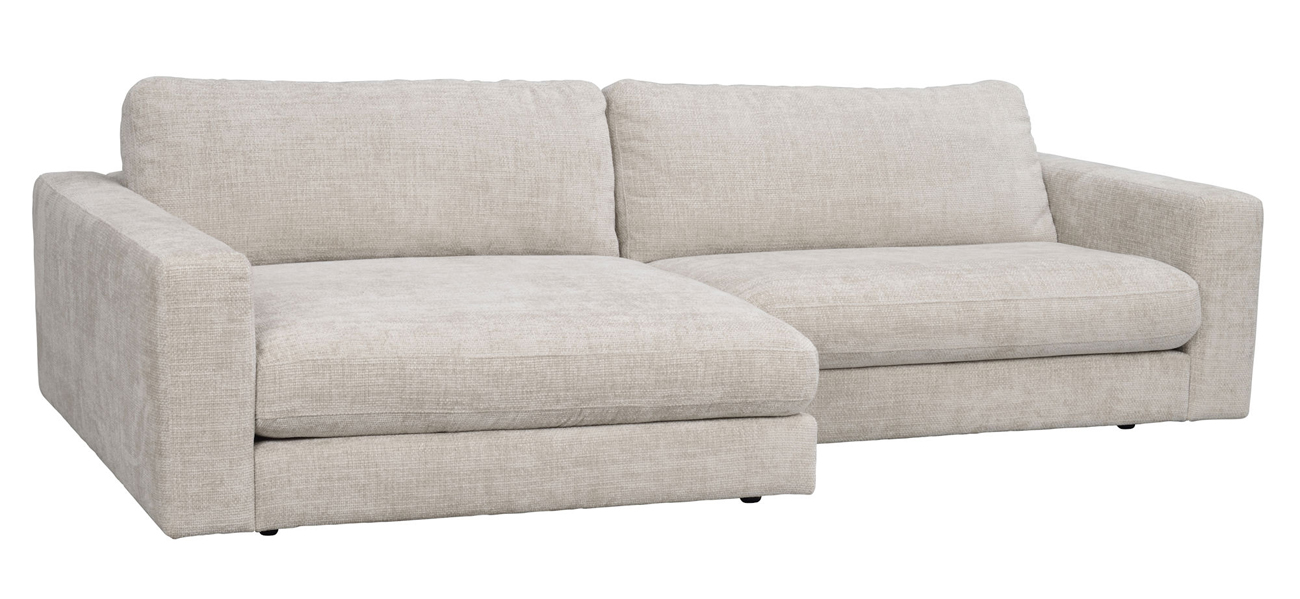 3-Sitzer-Sofa ALMA hellgrau Longchair links