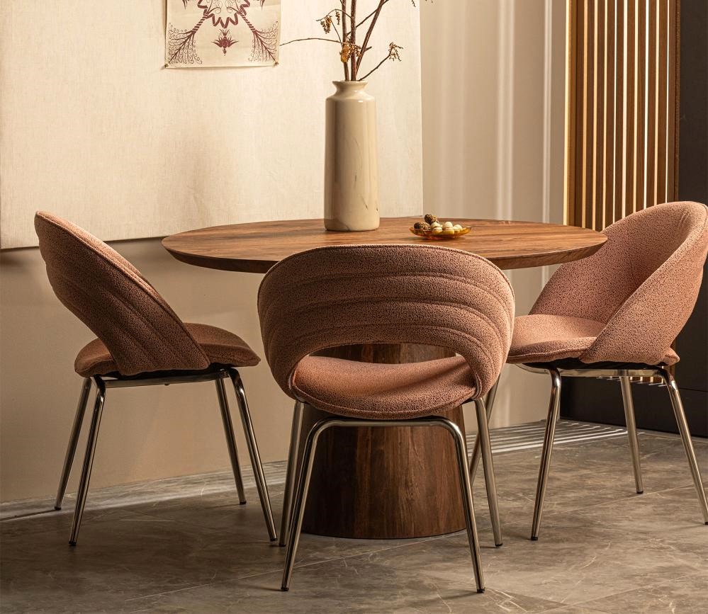 Esstisch LIMIT rund Ø 130 cm Mangoholz Wallnuss