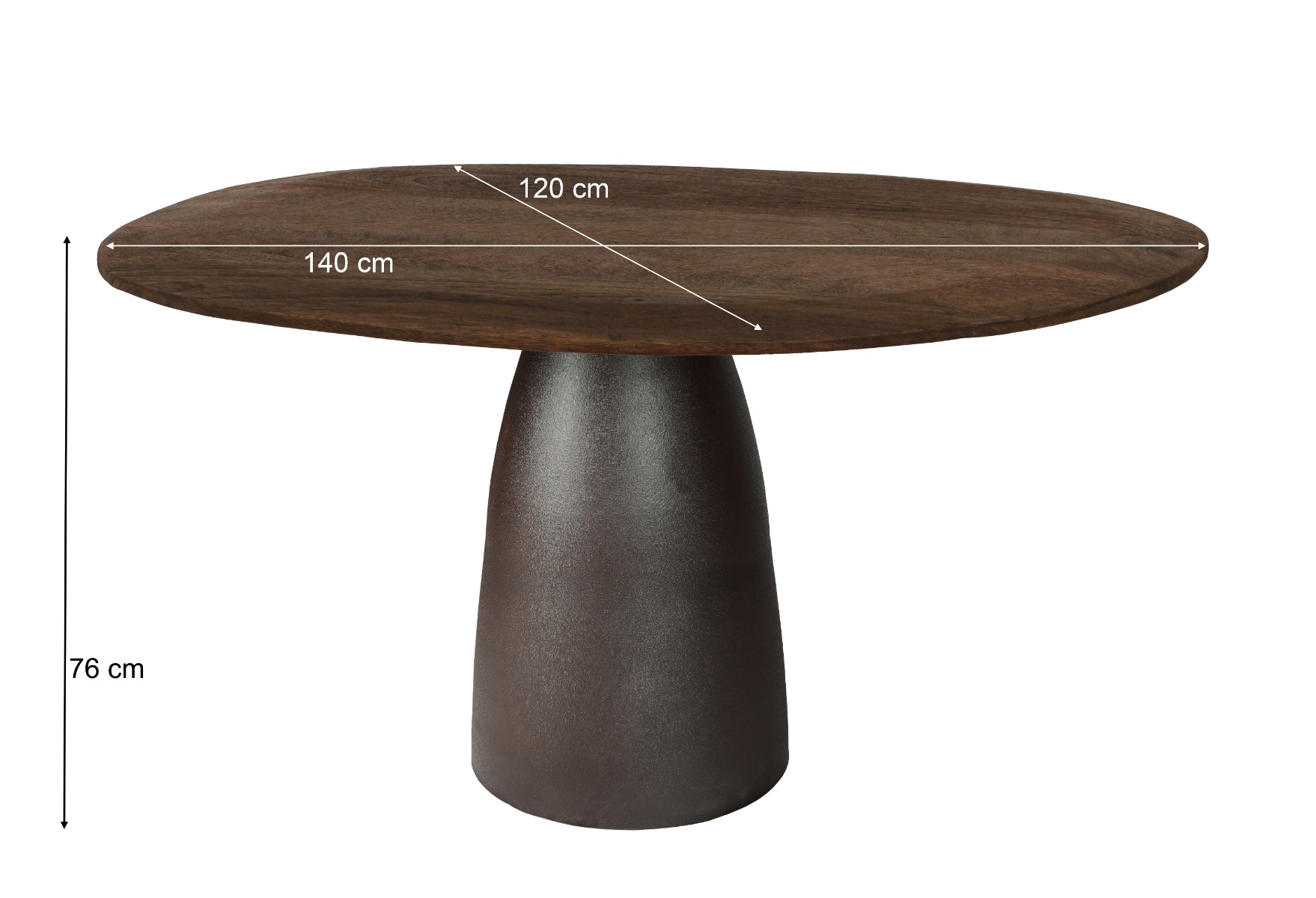 Esstisch Marron 140 x 120 cm Metall Espresso braun Mangoholz  